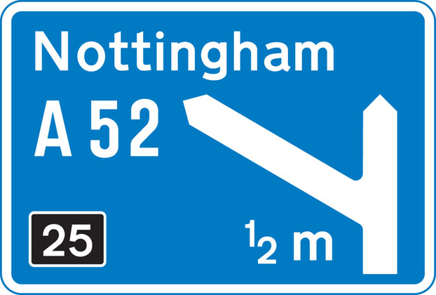 On approaches to junctions (junction number on black background)