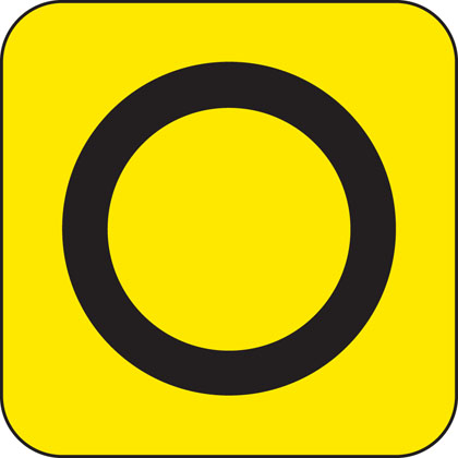 Symbols showing emergency diversion route for motorway and other main road traffic