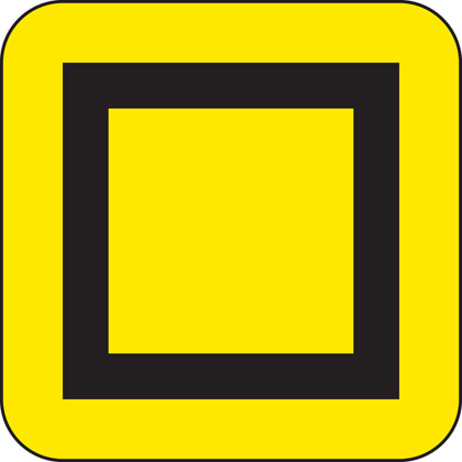 Symbols showing emergency diversion route for motorway and other main road traffic