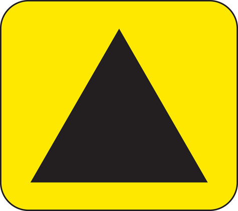 Symbols showing emergency diversion route for motorway and other main road traffic