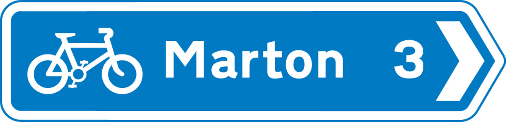 Recommended route for pedal cycles to place shown