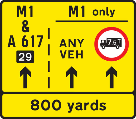 Lane restrictions at road works ahead