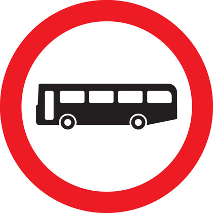 No buses (over 8 passenger seats)