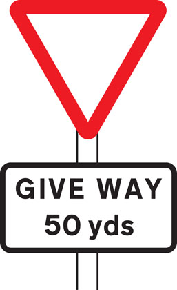 Distance to ‘Give Way’ line ahead