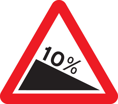 Steep hill downwards