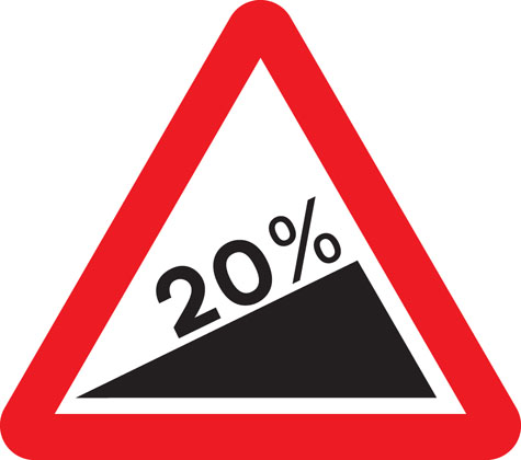 Steep hill upwards