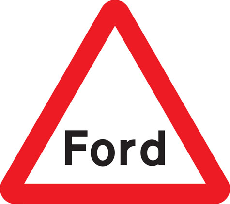 Worded warning sign